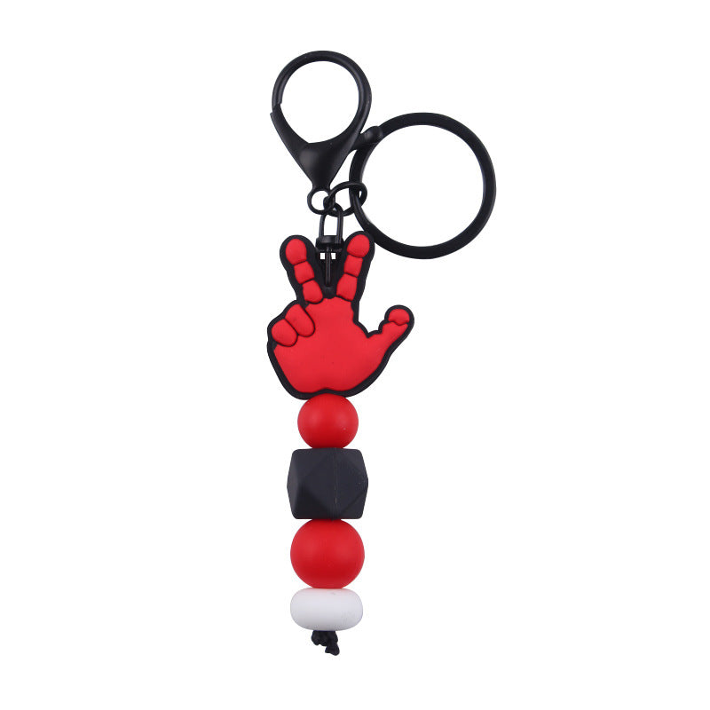 Wholesale Silicone Bead Cartoon Palm Key Bin
